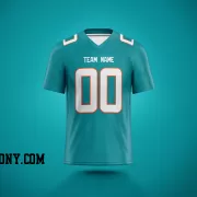 Printed Customized Aqua White White Football Jersey