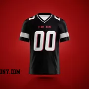 Printed Customized Black White Red Football Jersey
