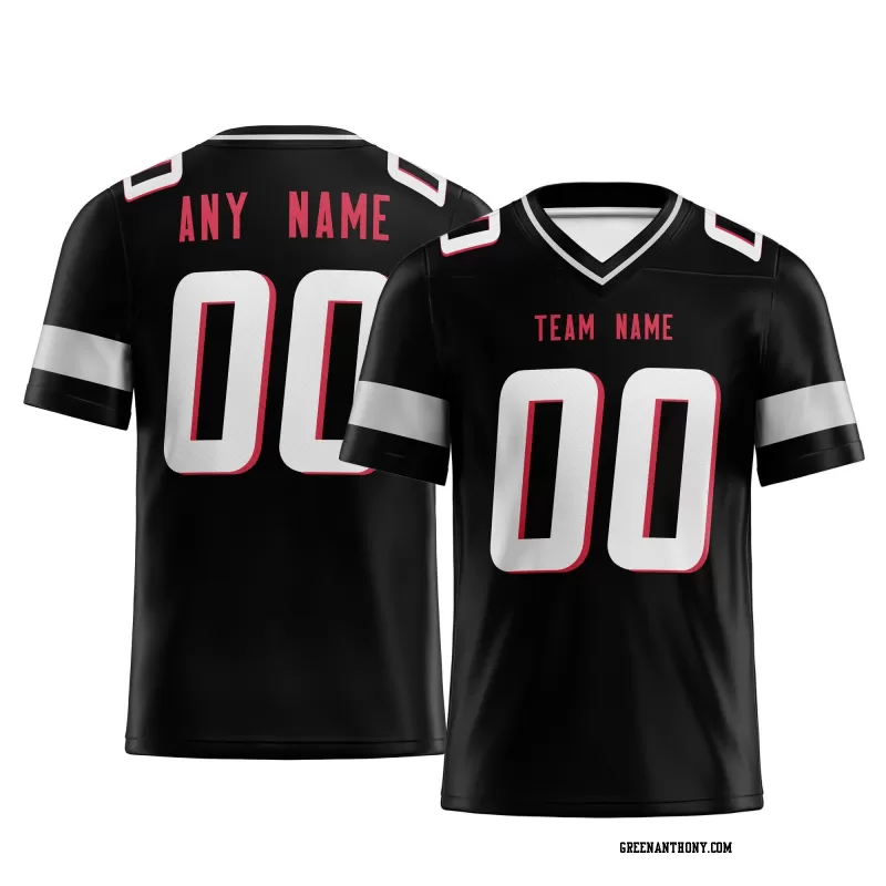 Printed Customized Black White Red Football Jersey