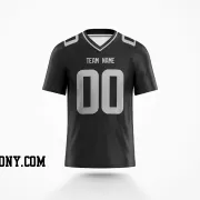 Printed Customized Black White White Football Jersey