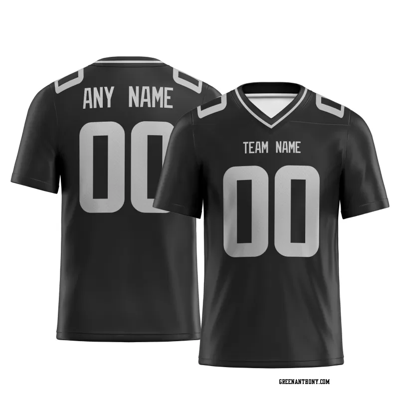 Printed Customized Black White White Football Jersey