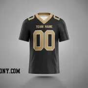 Printed Customized Black Yellow Yellow Football Jersey