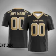 Printed Customized Black Yellow Yellow Football Jersey