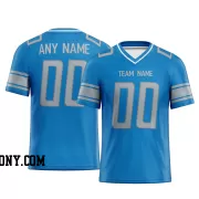 Printed Customized Blue Gray Gray Football Jersey