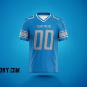 Printed Customized Blue Gray Gray Football Jersey