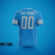 Printed Customized Blue Gray Gray Football Jersey