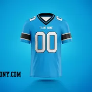 Printed Customized Blue White White Football Jersey