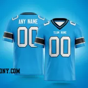 Printed Customized Blue White White Football Jersey
