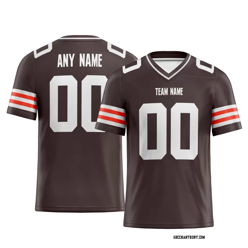 Printed Customized Brown White White Football Jersey