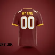 Printed Customized Burgundy White Yellow Football Jersey