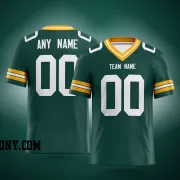 Printed Customized Green White White Football Jersey