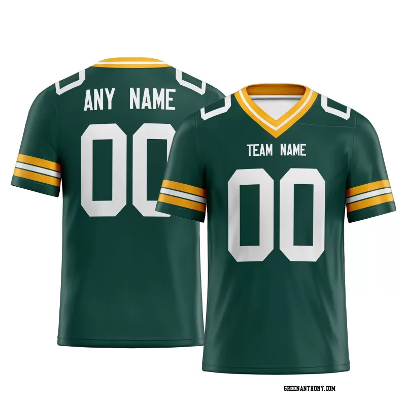 Printed Customized Green White White Football Jersey