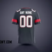 Printed Customized Navy White White Football Jersey