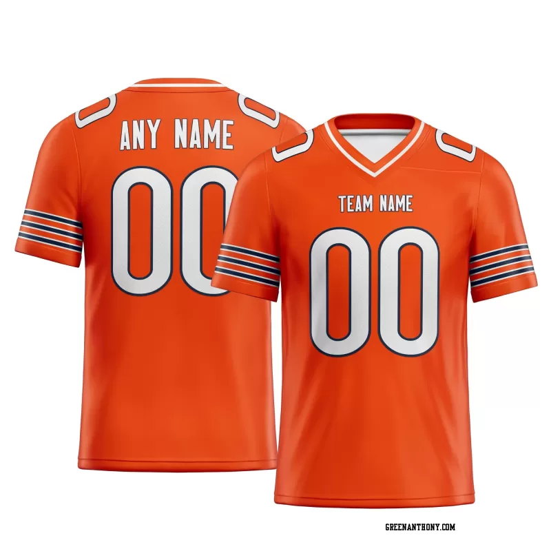 Printed Customized Orange White White Football Jersey
