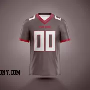 Printed Customized Pewter White Red Football Jersey