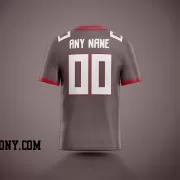 Printed Customized Pewter White Red Football Jersey