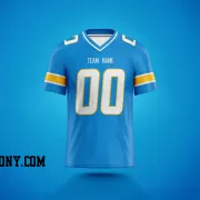 Printed Customized Power Blue White White Football Jersey