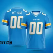 Printed Customized Power Blue White White Football Jersey