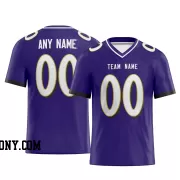 Printed Customized Purple White White Football Jersey