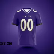 Printed Customized Purple White White Football Jersey