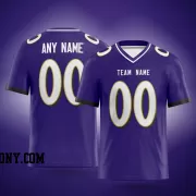 Printed Customized Purple White White Football Jersey
