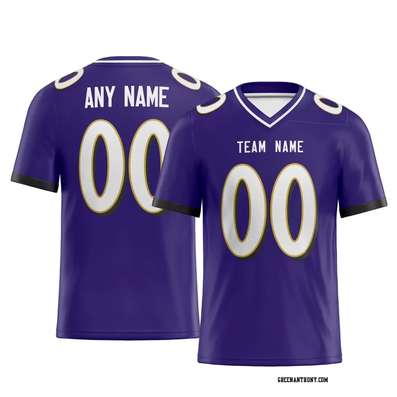Printed Customized Purple White White Football Jersey