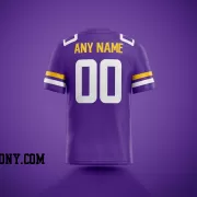 Printed Customized Purple White Yellow Football Jersey