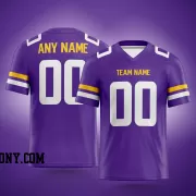 Printed Customized Purple White Yellow Football Jersey