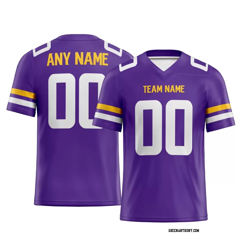 Printed Customized Purple White Yellow Football Jersey