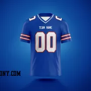 Printed Customized Royal White White Football Jersey