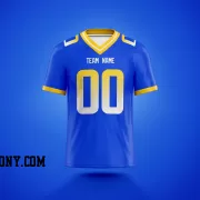 Printed Customized Royal Yellow White Football Jersey