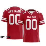 Printed Customized Scarlet White White Football Jersey