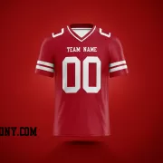 Printed Customized Scarlet White White Football Jersey