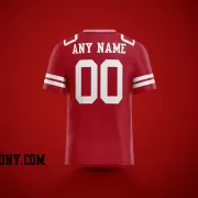 Printed Customized Scarlet White White Football Jersey