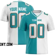 Printed Customized Split Aqua White White Football Jersey