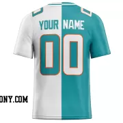 Printed Customized Split Aqua White White Football Jersey