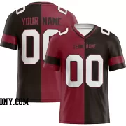 Printed Customized Split Black Red White Football Jersey