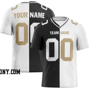 Printed Customized Split Black White Yellow Football Jersey