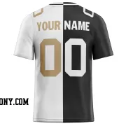 Printed Customized Split Black White Yellow Football Jersey