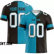 Printed Customized Split Blue Black White Football Jersey