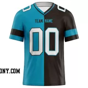 Printed Customized Split Blue Black White Football Jersey