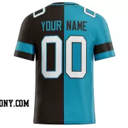 Printed Customized Split Blue Black White Football Jersey