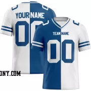 Printed Customized Split Blue White White Football Jersey