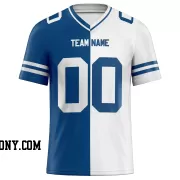 Printed Customized Split Blue White White Football Jersey
