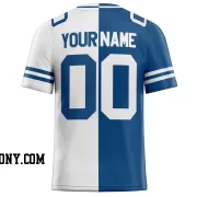 Printed Customized Split Blue White White Football Jersey