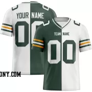 Printed Customized Split Green White White Football Jersey