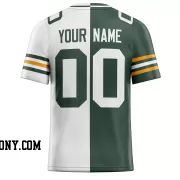 Printed Customized Split Green White White Football Jersey