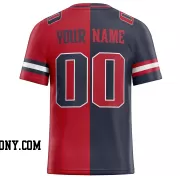 Printed Customized Split Navy Red Red Football Jersey