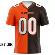 Printed Customized Split Orange Black White Football Jersey
