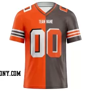 Printed Customized Split Orange Brown White Football Jersey